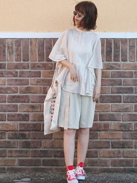 「KGFR（カガフリ）のアイテム」を使った、Megchuさん（レディース・155cm）の夏コーディネート