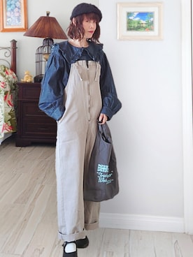 「reca（レカ）のアイテム（オールインワン・サロペット）」を使った、Megchuさん（レディース・155cm）の秋コーディネート