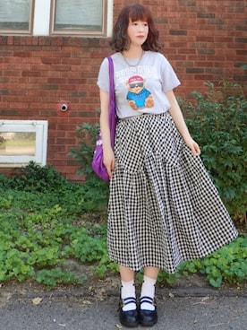 「FRUIT OF THE LOOM（フルーツオブザルーム）のアイテム」を使った、Megchuさん（レディース・155cm）の秋コーディネート