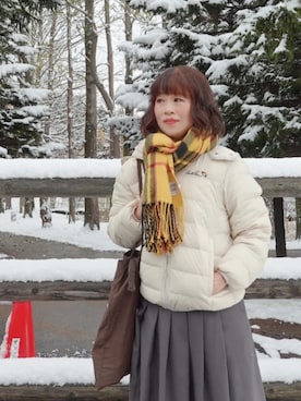 「アイテム（ダウンジャケット/コート）」を使った、Megchuさん（レディース・155cm）の秋コーディネート