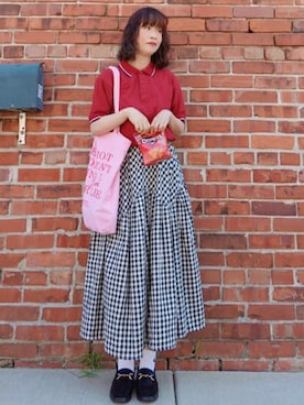 「アイテム（トートバッグ）」を使った、Megchuさん（レディース・155cm）の夏コーディネート