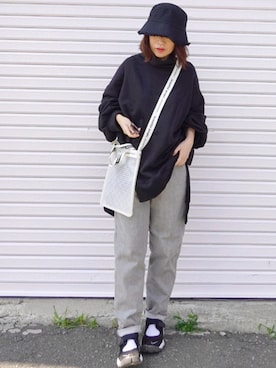 「SOMETHING（サムシング）のアイテム（デニムパンツ）」を使った、Megchuさん（レディース・155cm）の秋コーディネート