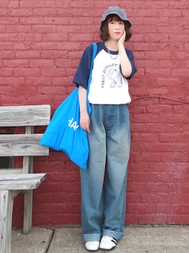 「no brand（ノーブランド）のアイテム」を使った、Megchuさん（レディース・155cm）の夏コーディネート
