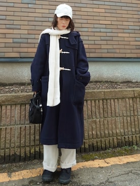 「アイテム（キャップ）」を使った、Megchuさん（レディース・155cm）の秋コーディネート