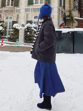 「no brand（ノーブランド）のアイテム」を使った、Megchuさん（レディース・155cm）の冬コーディネート