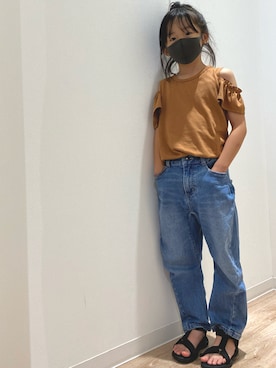 「オフショルダー」｜＊sara＊さん（キッズ・120cm）の夏コーディネート