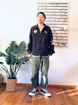 「東洋エンタープライズ（トーヨーエンタープライズ）のアイテム（ジャケット/アウター）」を使った、Fujioさん（メンズ・165cm）の秋コーディネート