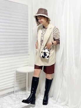 「ボーター」｜おしゃれ豆知識💡のSERINAさん（レディース・163cm）の秋コーディネート