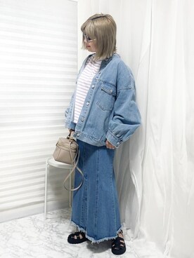 「GRL（グレイル）のアイテム（デニムジャケット）」を使った、おしゃれ豆知識💡のSERINAさん（レディース・163cm）の春コーディネート