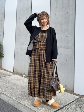 「アイテム（ボストンバッグ）」を使った、おしゃれ豆知識💡のSERINAさん（レディース・164cm）の冬コーディネート