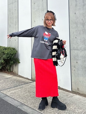 「アイテム（ヘアアクセサリー）」を使った、おしゃれ豆知識💡のSERINAさん（レディース・164cm）の冬コーディネート