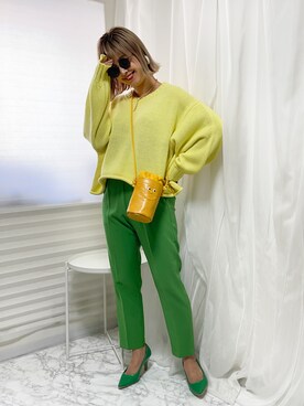 「accommode」｜「アイテム（スラックス）」を使った、おしゃれ豆知識💡のSERINAさん（レディース・163cm）の春コーディネート