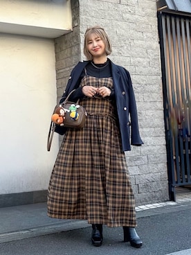 「アイテム（アクセサリー）」を使った、おしゃれ豆知識💡のSERINAさん（レディース・164cm）の秋コーディネート