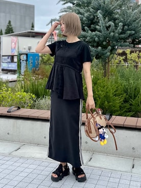 「アイテム（ボストンバッグ）」を使った、おしゃれ豆知識💡のSERINAさん（レディース・164cm）の夏コーディネート