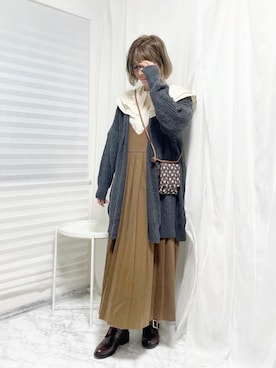 「sakishimatokyo（サキシマトーキョー）のアイテム（ジャンパースカート）」を使った、おしゃれ豆知識💡のSERINAさん（レディース・163cm）の秋コーディネート