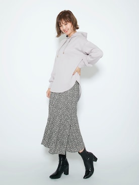 「GRL」｜「アイテム（パーカー）」を使った、おしゃれ豆知識💡のSERINAさん（レディース・163cm）の冬コーディネート