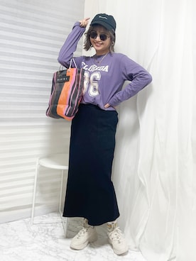 「はじめましてコーデ」｜「アイテム（帽子）」を使った、おしゃれ豆知識💡のSERINAさん（レディース・163cm）の春コーディネート