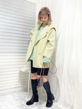 「c.u.l（シーユーエル）のアイテム（パンツ）」を使った、おしゃれ豆知識💡のSERINAさん（レディース・163cm）の春コーディネート