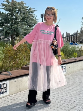 「FOREVER 21（フォーエバー トゥエンティーワン）のアイテム」を使った、おしゃれ豆知識💡のSERINAさん（レディース・164cm）の夏コーディネート