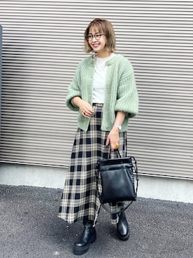 「Oh My Glasses TOKYO（オーマイグラス）のアイテム」を使った、おしゃれ豆知識💡のSERINAさん（レディース・163cm）の秋コーディネート