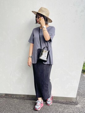 「accommode」｜「アイテム（帽子）」を使った、おしゃれ豆知識💡のSERINAさん（レディース・163cm）の夏コーディネート