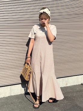 「accommode」｜「アイテム（ワンピース/ドレス）」を使った、おしゃれ豆知識💡のSERINAさん（レディース・163cm）の夏コーディネート