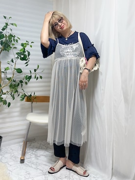 「CLEA（クレア）のアイテム」を使った、おしゃれ豆知識💡のSERINAさん（骨格ストレート・レディース・164cm）の夏コーディネート