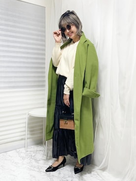 「GRL」｜「アイテム（チェスターコート）」を使った、おしゃれ豆知識💡のSERINAさん（レディース・163cm）の冬コーディネート