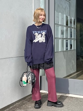 「アイテム（ボストンバッグ）」を使った、おしゃれ豆知識💡のSERINAさん（レディース・164cm）の秋コーディネート