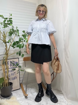 「NANO universe（ナノユニバース）のアイテム」を使った、おしゃれ豆知識💡のSERINAさん（骨格ストレート・レディース・164cm）の夏コーディネート