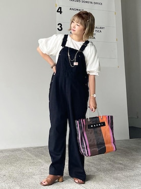 「classicalelf（クラシカルエルフ）のアイテム（オールインワン・サロペット）」を使った、おしゃれ豆知識💡のSERINAさん（レディース・163cm）の夏コーディネート
