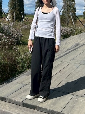 「ATON（エイトン）のアイテム」を使った、アイリさん（レディース・155cm）の秋コーディネート