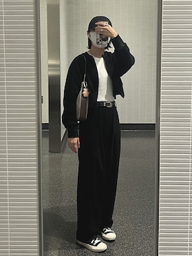 「ATON（エイトン）のアイテム」を使った、アイリさん（レディース・155cm）の秋コーディネート