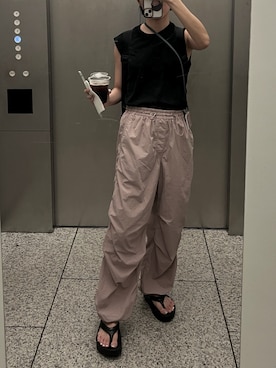 「ATON（エイトン）のアイテム」を使った、アイリさん（レディース・155cm）の夏コーディネート