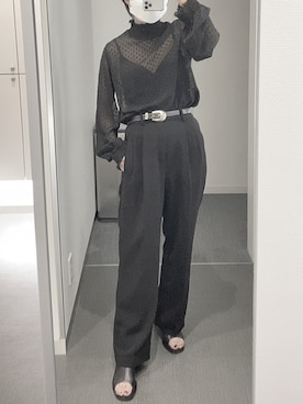 「Acne Studios（アクネストゥディオズ）のアイテム（サンダル）」を使った、アイリさん（レディース・155cm）の秋コーディネート