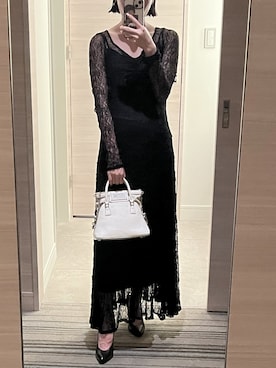 「アイテム（ドレス）」を使った、アイリさん（レディース・155cm）の秋コーディネート