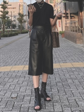 「Acne Studios（アクネストゥディオズ）のアイテム（サンダル）」を使った、アイリさん（レディース・155cm）の夏コーディネート