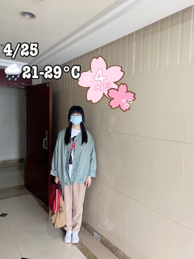 「green label relaxing（グリーンレーベルリラクシング）のアイテム（その他アウター）」を使った、ジェーン ちゃんさん（レディース・158cm）の夏コーディネート