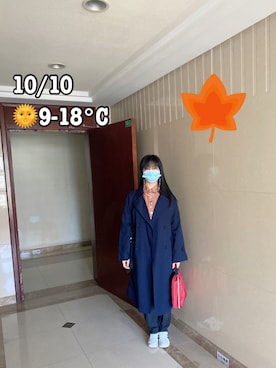 「RAY CASSIN（レイカズン）のアイテム（トレンチコート）」を使った、ジェーン ちゃんさん（レディース・158cm）の秋コーディネート