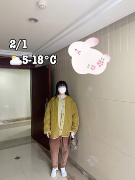 「RAY CASSIN（レイカズン）のアイテム（ブルゾン）」を使った、ジェーン ちゃんさん（レディース・158cm）の冬コーディネート