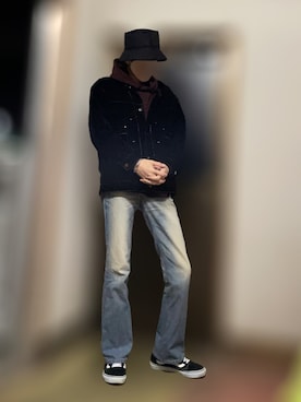 「s'yte（サイト）のアイテム（帽子）」を使った、yukihiroさん（メンズ・180cm）の冬コーディネート