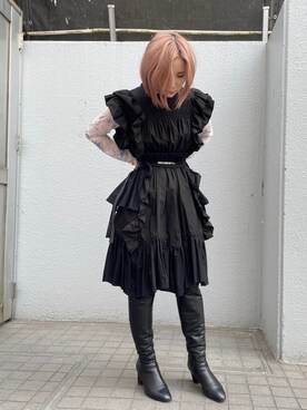 「L.H.P（エルエイチピー）のアイテム（ワンピース/ドレス）」を使った、IZUHARA MAYUさん（レディース・155cm）の冬コーディネート