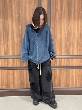 「アイテム（パンツ）」を使った、IZUHARA MAYUさん（レディース・155cm）の秋コーディネート
