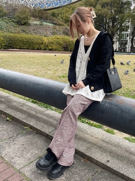 「L.H.P（エルエイチピー）のアイテム（トップス）」を使った、IZUHARA MAYUさん（レディース・155cm）の春コーディネート