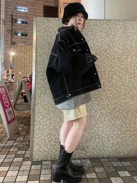 「DANKE SCHON（ダンケシェーン）のアイテム（その他アウター）」を使った、IZUHARA MAYUさん（レディース・155cm）の秋コーディネート