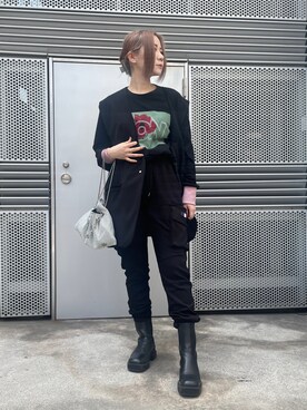 「DANKE SCHON（ダンケシェーン）のアイテム（スウェットパンツ）」を使った、IZUHARA MAYUさん（レディース・155cm）の春コーディネート