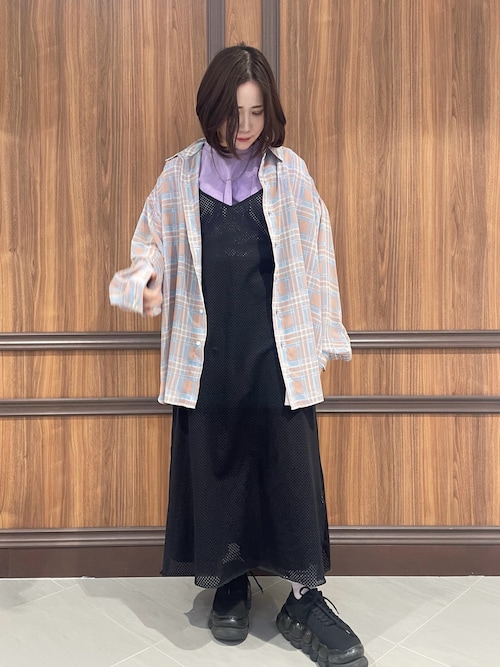 ブラウス シャツ WHITELAND/ホワイトランド/CHIFFON CHECK SHIRTS レディース メンズ WHITELAND/ホワイトランド/CHIFFON CHECK SHIRTS（シャツ