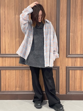 「アイテム（シャツ/ブラウス）」を使った、IZUHARA MAYUさん（レディース・155cm）の夏コーディネート