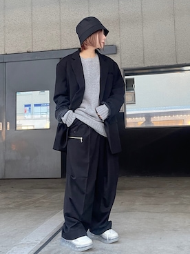「DANKE SCHON（ダンケシェーン）のアイテム（テーラードジャケット）」を使った、IZUHARA MAYUさん（レディース・155cm）の冬コーディネート