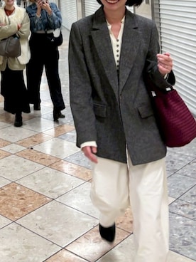 「アイテム（トートバッグ、レッド系）」を使った、ng1123さん（レディース・160cm）の秋コーディネート